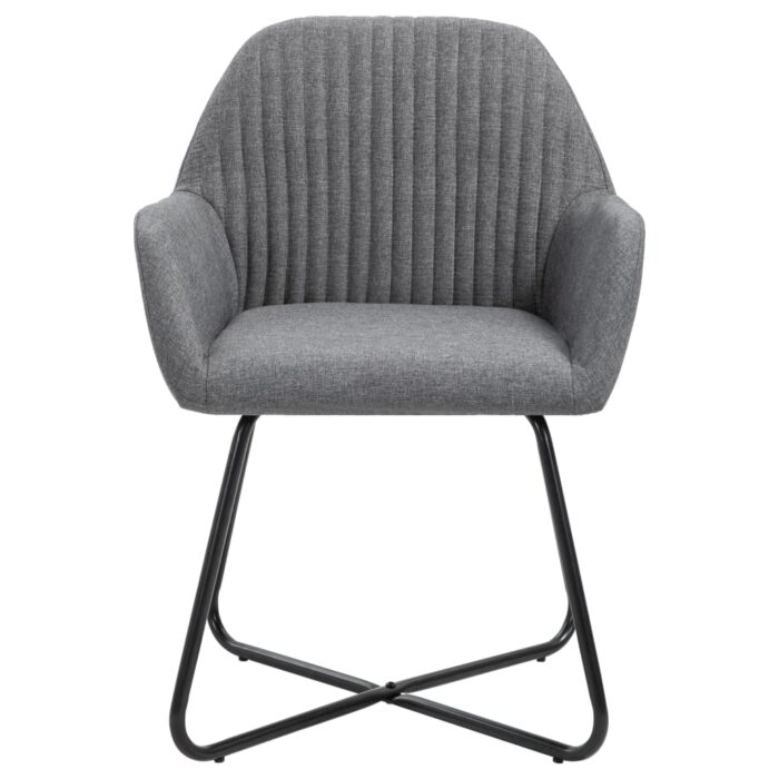 Chaises à manger lot de 2 gris foncé tissu – Image 3