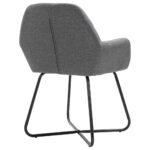 Chaises à manger lot de 2 gris foncé tissu – Image 5