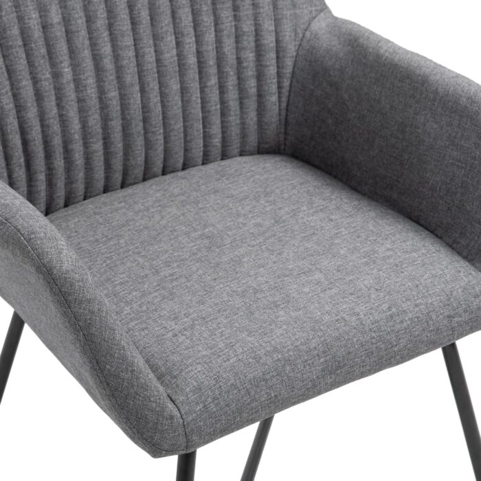 Chaises à manger lot de 2 gris foncé tissu – Image 6