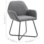 Chaises à manger lot de 2 gris foncé tissu – Image 7