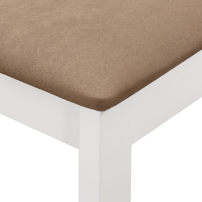 Mobilier de salle à manger 5 pcs MDF Blanc – Image 9