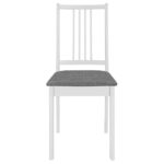 Chaises à manger avec coussins lot de 6 blanc bois solide – Image 2