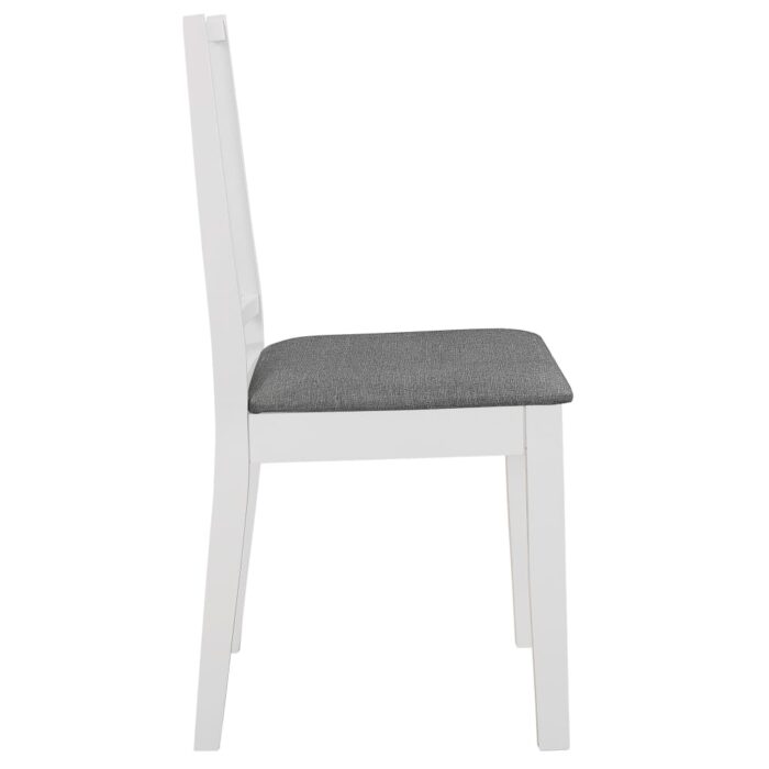 Chaises à manger avec coussins lot de 6 blanc bois solide – Image 3
