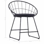 Chaises à manger similicuir lot de 4 noir acier – Image 7