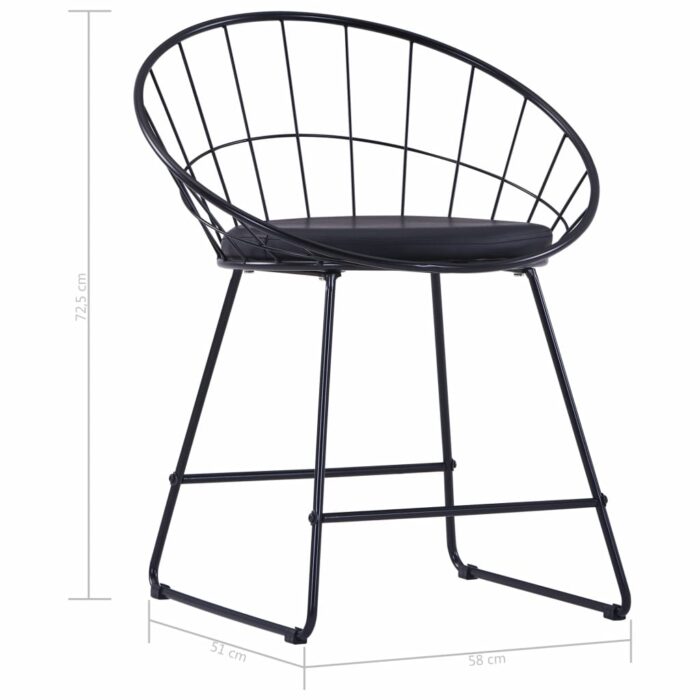 Chaises à manger similicuir lot de 4 noir acier – Image 7