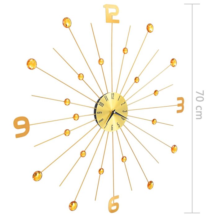 Horloge murale Métal 70 cm Doré – Image 5