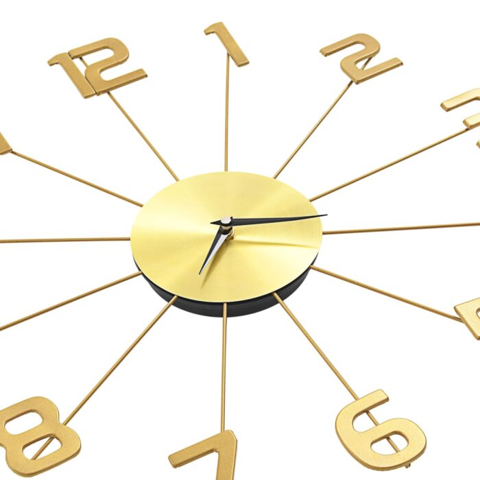 Horloge murale Métal 50 cm Doré – Image 3