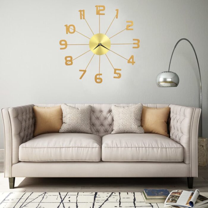 VXL8719883608891_m_en_hd_1.jpg Horloge murale Métal 50 cm Doré – Image 1