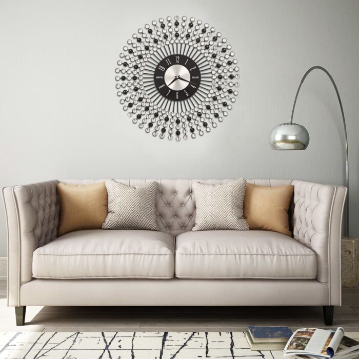 Horloge murale Métal 43 cm Noir – Image 1