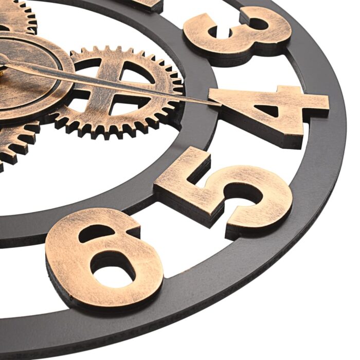 Horloge murale Métal 58 cm Doré et noir – Image 2