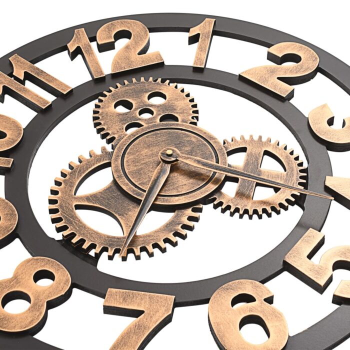 Horloge murale Métal 58 cm Doré et noir – Image 3