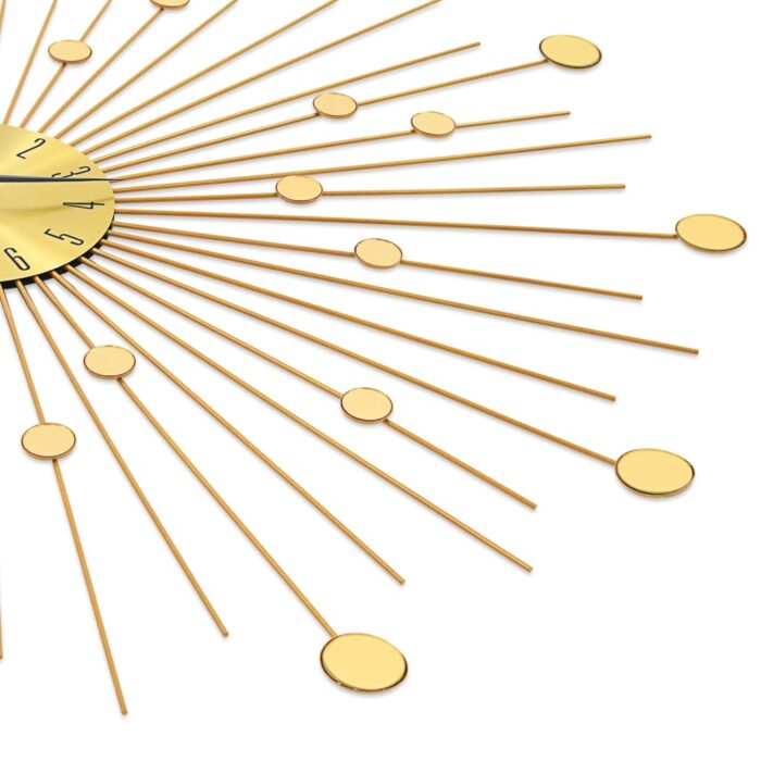 Horloge murale Métal 70 cm Doré – Image 3