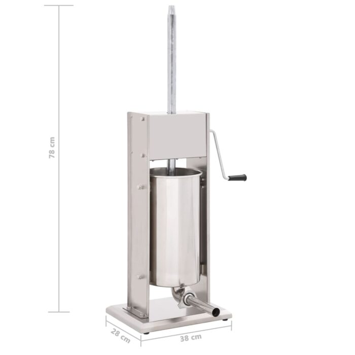 Poussoir à saucisse manuel Argenté 15 L Acier inoxydable – Image 7