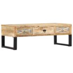 Table basse 110x50x38 cm bois de manguier massif – Image 10