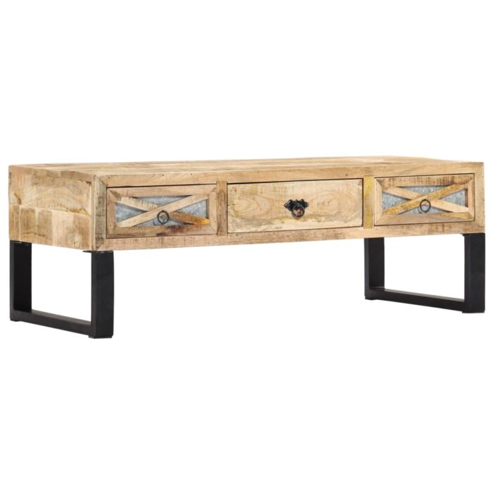 Table basse 110x50x38 cm bois de manguier massif – Image 12