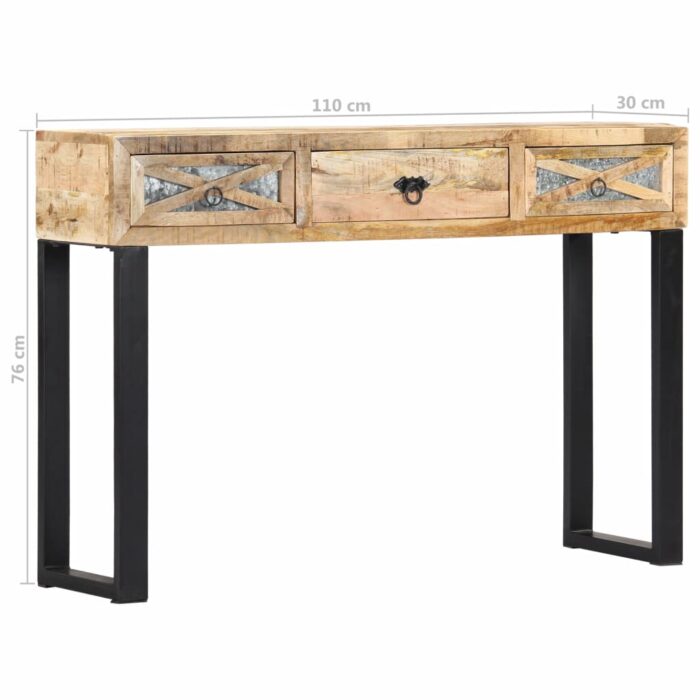 Table console 110 x 30 x 76 cm Bois de manguier massif – Image 6