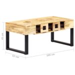 Table basse Style cassette 100x52x45 cm Bois de manguier massif – Image 11
