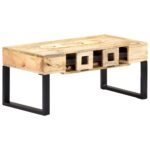 Table basse Style cassette 100x52x45 cm Bois de manguier massif – Image 12