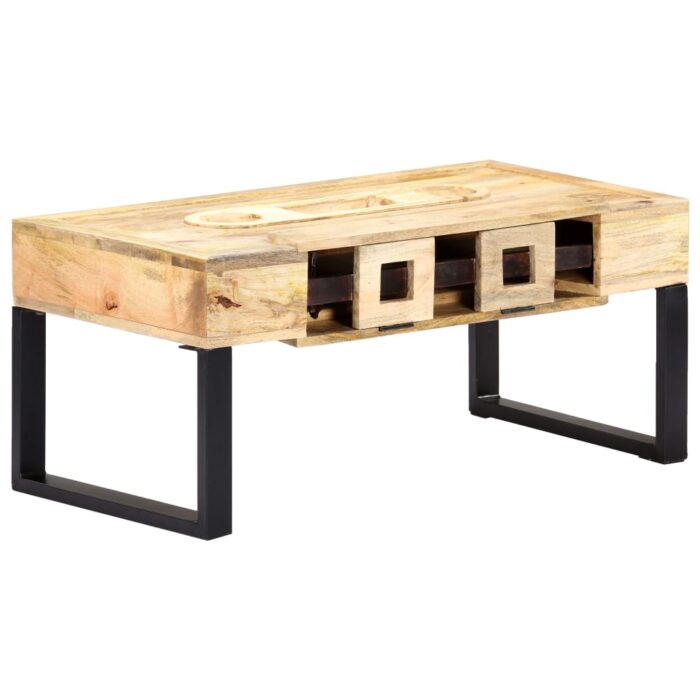 Table basse Style cassette 100x52x45 cm Bois de manguier massif – Image 12