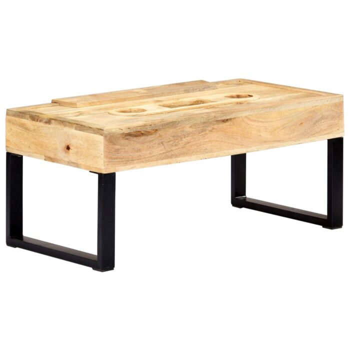 Table basse Style cassette 100x52x45 cm Bois de manguier massif – Image 2