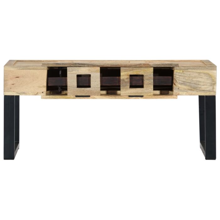 Table basse Style cassette 100x52x45 cm Bois de manguier massif – Image 3