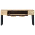 Table basse Style cassette 100x52x45 cm Bois de manguier massif – Image 4