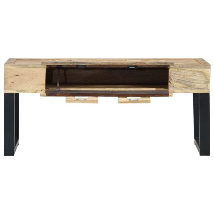 Table basse Style cassette 100x52x45 cm Bois de manguier massif – Image 4