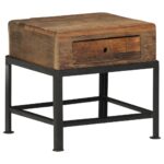Table de chevet 40 x 35 x 40 cm bois de récupération massif – Image 10