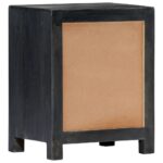 Table de chevet sculptée à la main Gris 40x30x50 cm Manguier – Image 3