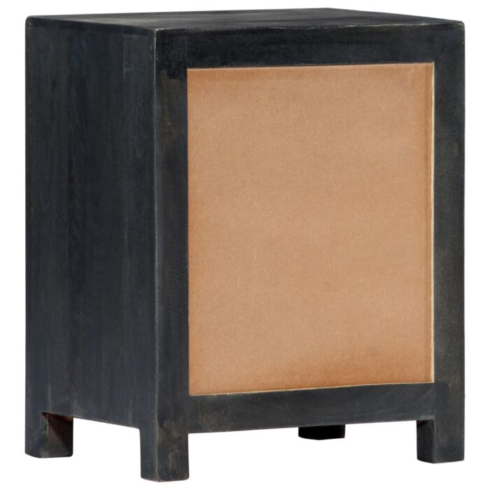 Table de chevet sculptée à la main Gris 40x30x50 cm Manguier – Image 3