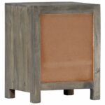 Table de chevet Gris 40x30x50 cm Bois de manguier massif – Image 4
