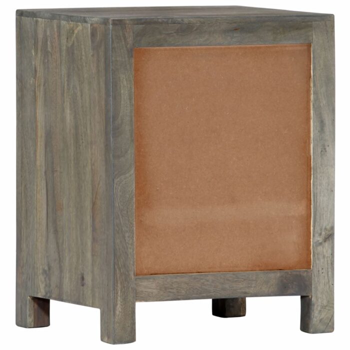 Table de chevet Gris 40x30x50 cm Bois de manguier massif – Image 4