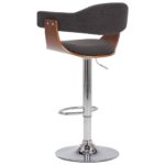 Tabourets de bar lot de 2 gris bois courbé et tissu – Image 3
