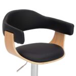 Tabourets de bar lot de 2 noir bois courbé et similicuir – Image 4