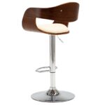 Tabouret de bar Crème Bois courbé et similicuir – Image 2