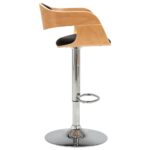 Tabouret de bar Noir Bois courbé et similicuir – Image 3