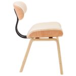 Chaises à manger lot de 2 crème bois courbé et similicuir – Image 3
