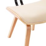 Chaises à manger lot de 2 crème bois courbé et similicuir – Image 5