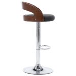 Tabourets de bar lot de 2 gris foncé tissu et bois courbé – Image 4