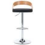 Tabourets de bar lot de 2 noir similicuir et bois courbé – Image 3