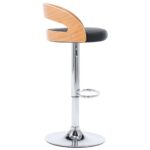 Tabourets de bar lot de 2 noir similicuir et bois courbé – Image 4