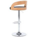 Tabourets de bar lot de 2 noir similicuir et bois courbé – Image 6