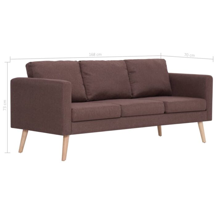 Ensemble de canapé 2 pcs tissu marron – Image 10