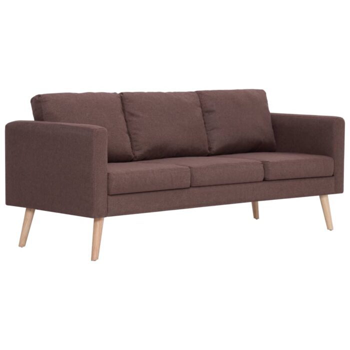 Ensemble de canapé 2 pcs tissu marron – Image 2