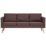 Ensemble de canapé 2 pcs tissu marron – Image 3