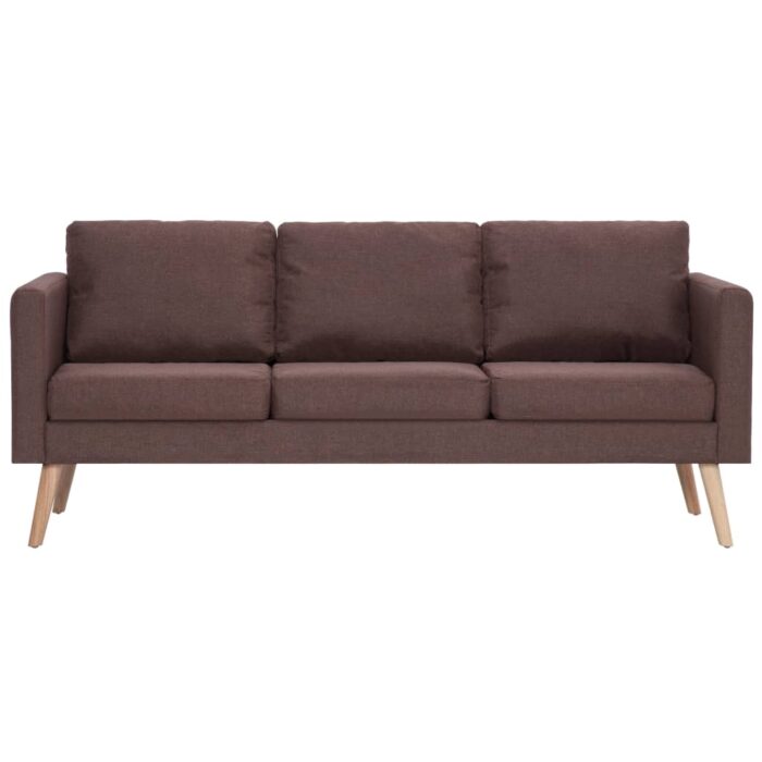Ensemble de canapé 2 pcs tissu marron – Image 3
