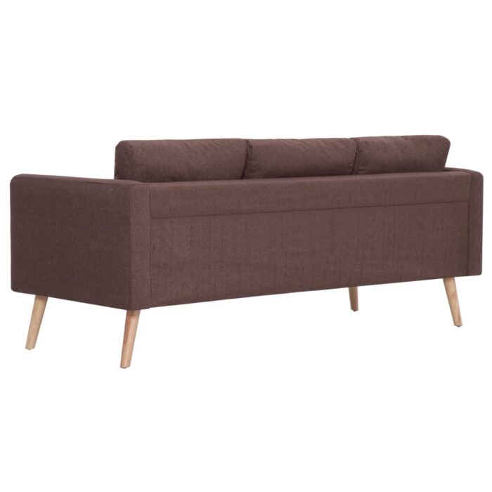 Ensemble de canapé 2 pcs tissu marron – Image 4