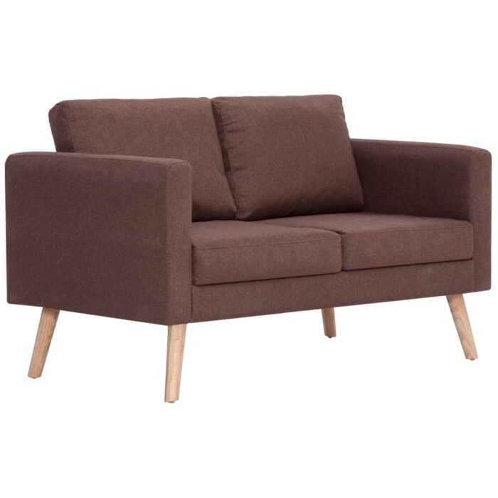 Ensemble de canapé 2 pcs tissu marron – Image 5