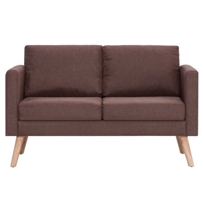 Ensemble de canapé 2 pcs tissu marron – Image 6