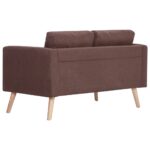 Ensemble de canapé 2 pcs tissu marron – Image 7